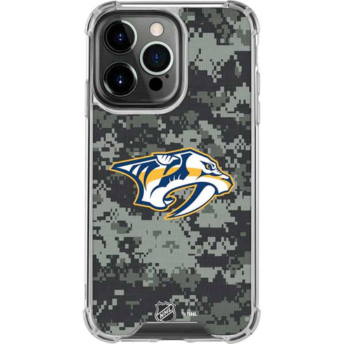NHL Nashville Predators Camo iPhone 14 Pro Clear Case