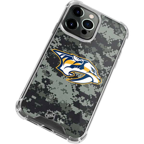 NHL Nashville Predators Camo iPhone 14 Pro Clear Case