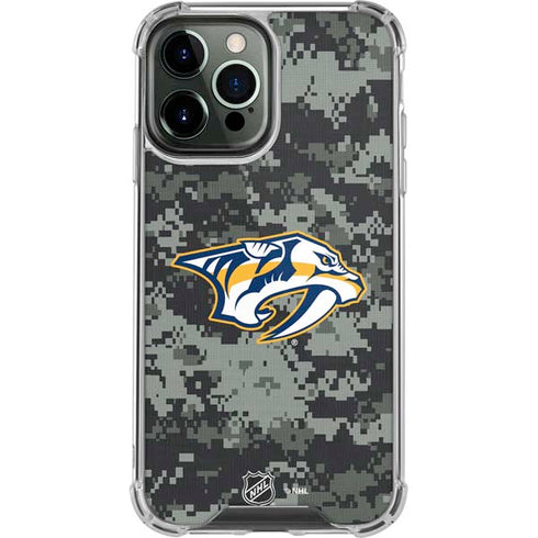NHL Nashville Predators Camo iPhone 14 Pro Max Clear Case