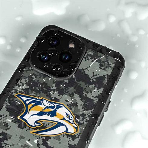 NHL Nashville Predators Camo iPhone 14 Pro Max Waterproof Case
