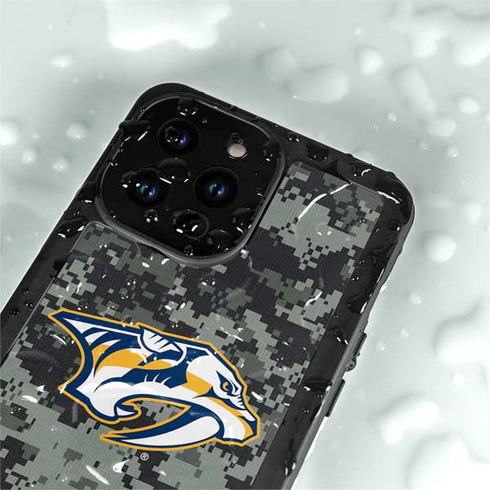 NHL Nashville Predators Camo iPhone 14 Pro Waterproof Case