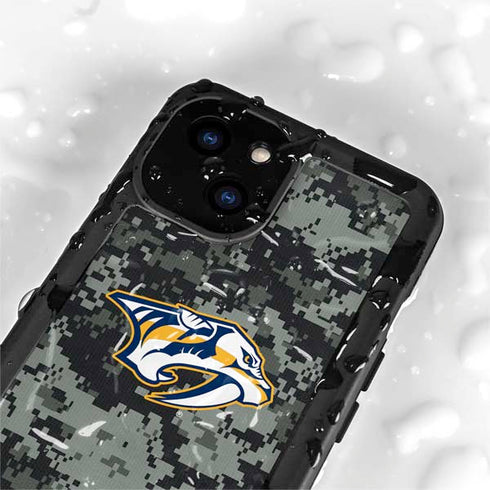 NHL Nashville Predators Camo iPhone 15 Plus Waterproof Case