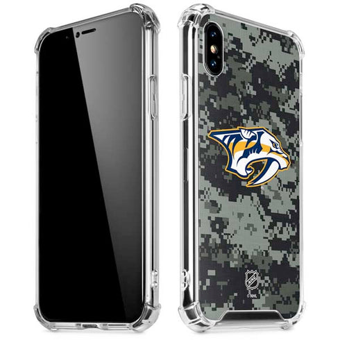 NHL Nashville Predators Camo iPhone XS Max Clear Case