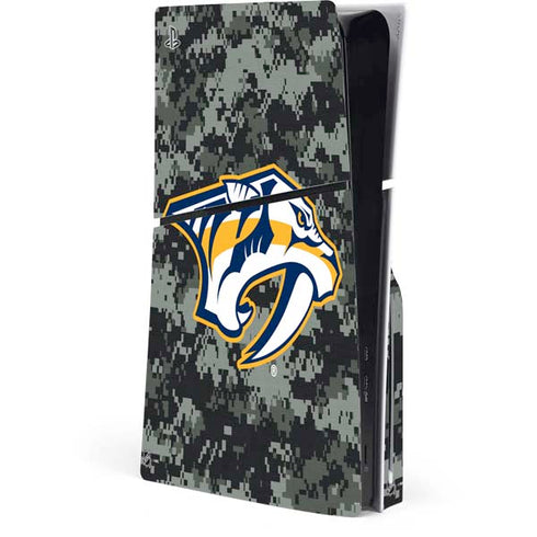 NHL Nashville Predators Camo PS5 Slim Disk Console Skin