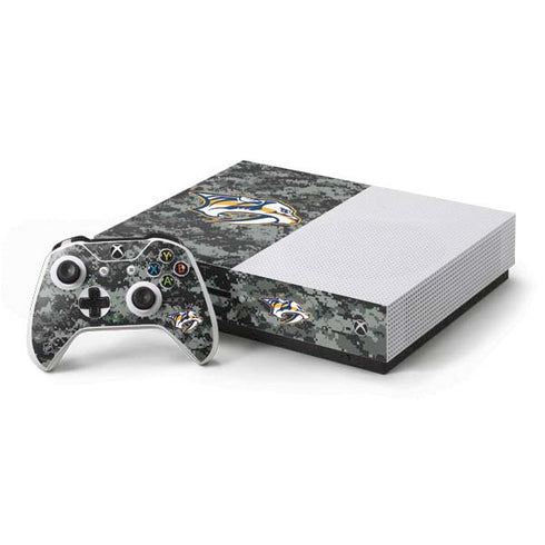 NHL Nashville Predators Camo Xbox One S Console and Controller Bundle Skin