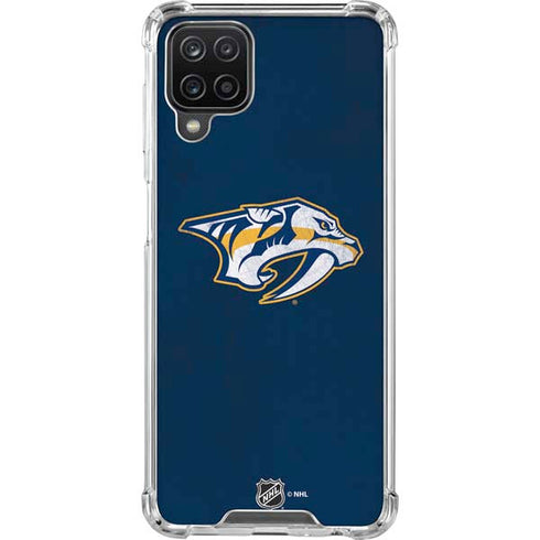 NHL Nashville Predators Distressed Galaxy A12 Clear Case