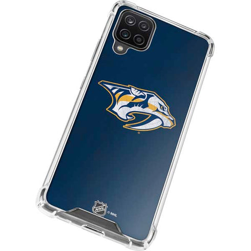NHL Nashville Predators Distressed Galaxy A12 Clear Case