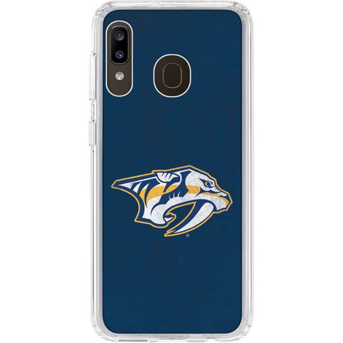 NHL Nashville Predators Distressed Galaxy A20 Clear Case