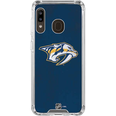 NHL Nashville Predators Distressed Galaxy A30 Clear Case