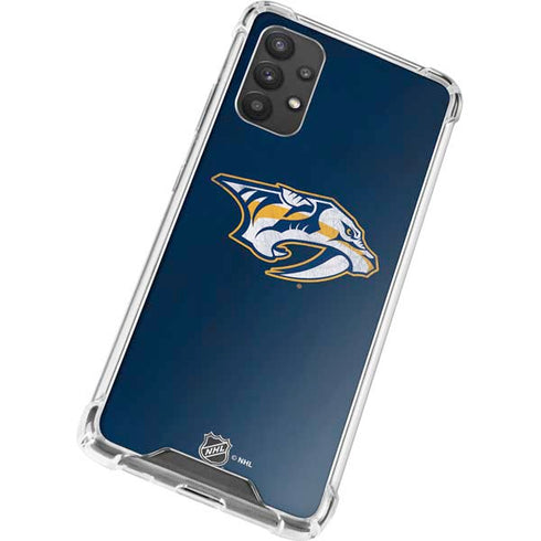 NHL Nashville Predators Distressed Galaxy A32 5G Clear Case