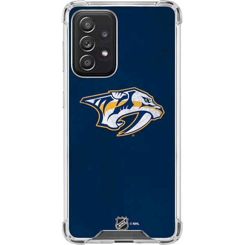 NHL Nashville Predators Distressed Galaxy A52 5G Clear Case