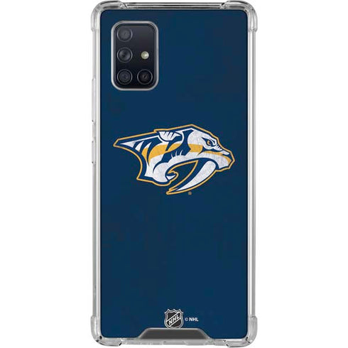 NHL Nashville Predators Distressed Galaxy A71 5G Clear Case