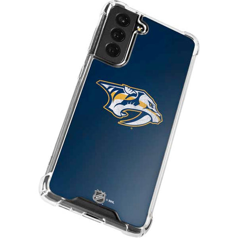 NHL Nashville Predators Distressed Galaxy S21 FE Clear Case