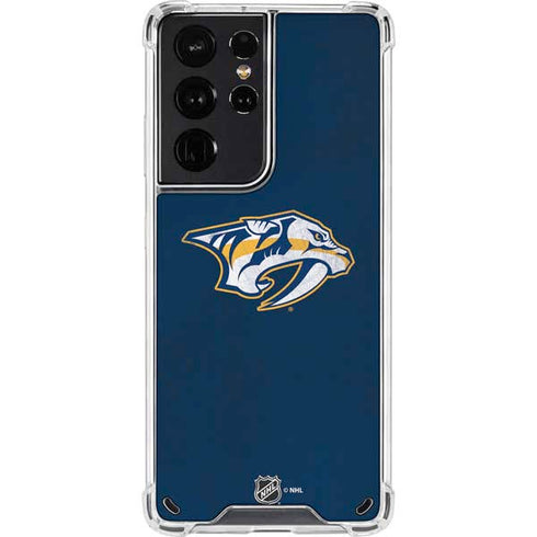 NHL Nashville Predators Distressed Galaxy S21 Ultra 5G Clear Case