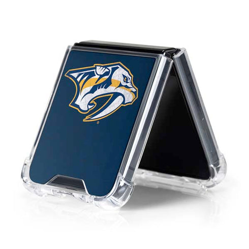 NHL Nashville Predators Distressed Galaxy Z Flip5 5G Clear Case
