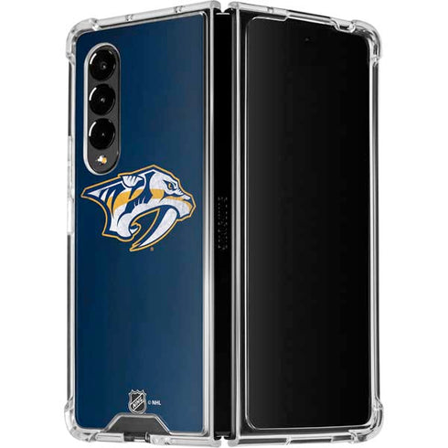 NHL Nashville Predators Distressed Galaxy Z Fold4 5G Clear Case