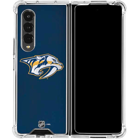 NHL Nashville Predators Distressed Galaxy Z Fold4 5G Clear Case