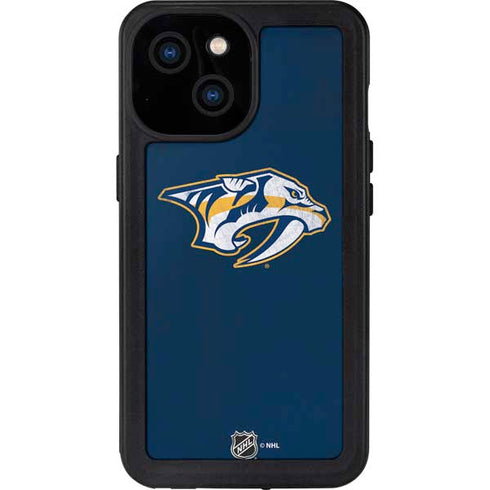NHL Nashville Predators Distressed iPhone 13 Mini Waterproof Case