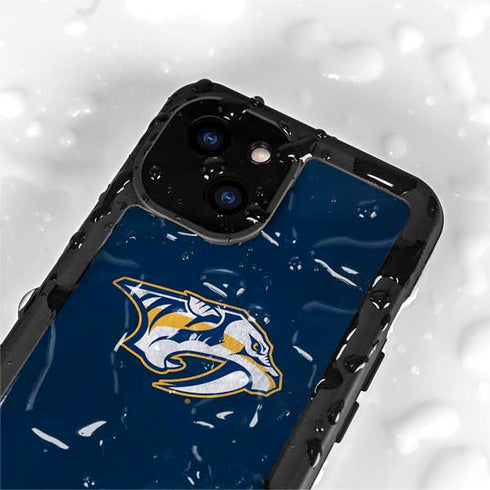 NHL Nashville Predators Distressed iPhone 13 Mini Waterproof Case