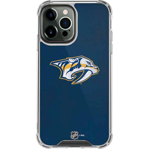 NHL Nashville Predators Distressed iPhone 13 Pro Max Clear Case