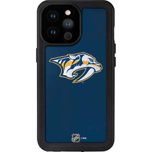 NHL Nashville Predators Distressed iPhone 14 Pro Max Waterproof Case