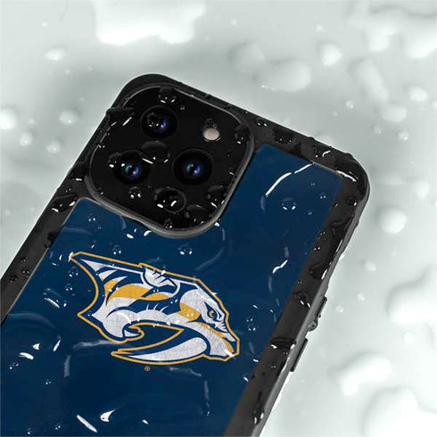 NHL Nashville Predators Distressed iPhone 14 Pro Max Waterproof Case