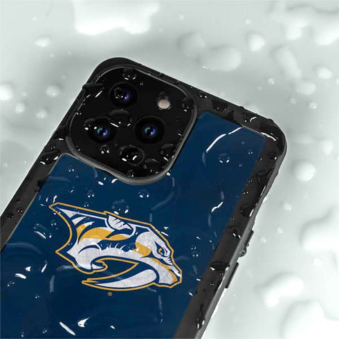 NHL Nashville Predators Distressed iPhone 15 Pro Waterproof Case
