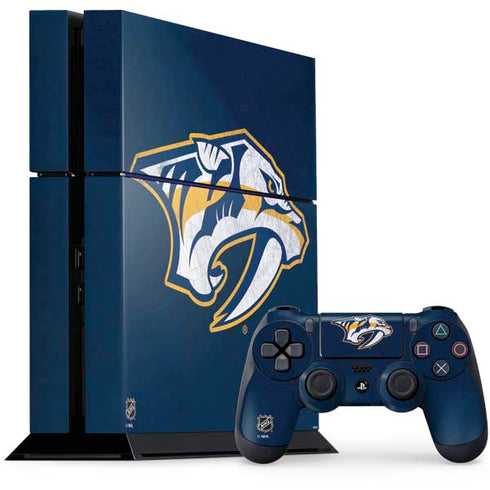 NHL Nashville Predators Distressed PS4 Console and Controller Bundle Skin