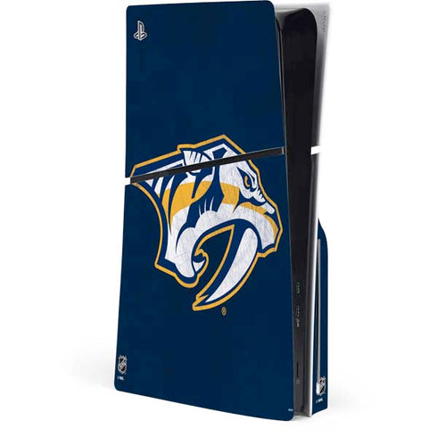 NHL Nashville Predators Distressed PS5 Slim Disk Console Skin