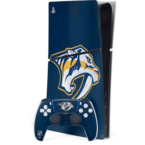 NHL Nashville Predators Distressed PS5 Slim Digital Edition Bundle Skin