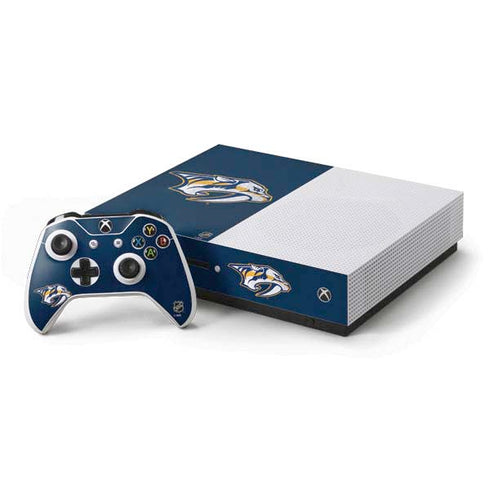 NHL Nashville Predators Distressed Xbox One S Console and Controller Bundle Skin