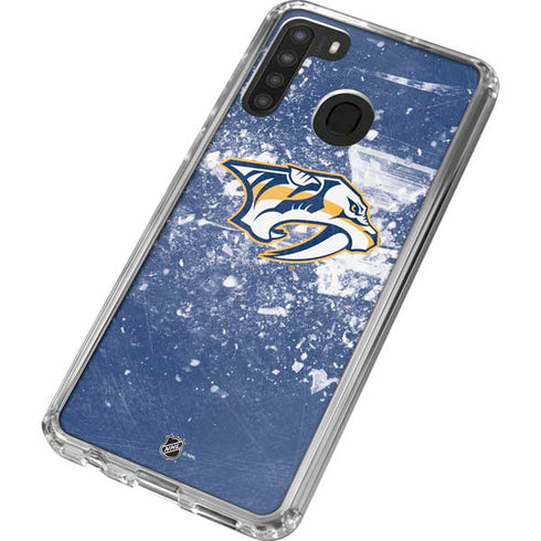 NHL Nashville Predators Frozen Galaxy A21 Clear Case