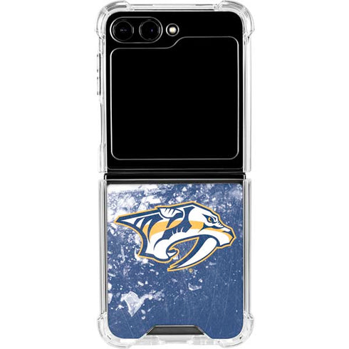 NHL Nashville Predators Frozen Galaxy Z Flip5 5G Clear Case