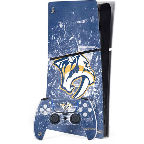 NHL Nashville Predators Frozen PS5 Slim Digital Edition Bundle Skin