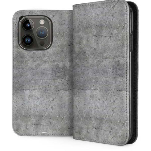 Natural Grey Concrete iPhone 14 Pro Folio Case