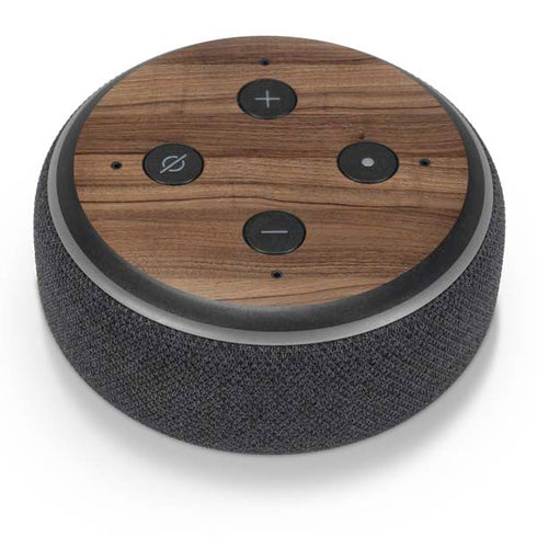 Natural Walnut Wood Amazon Echo Dot Skin