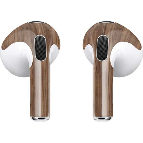 Natural Walnut Wood Apple AirPods (3rd Gen 2021) Skin