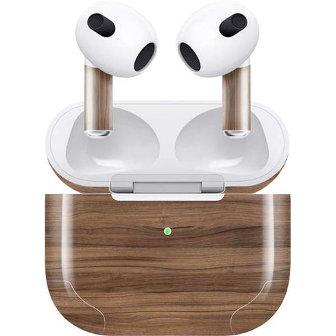 Natural Walnut Wood Apple AirPods (3rd Gen 2021) Skin
