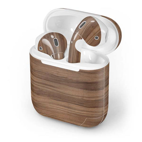 Natural Walnut Wood Apple AirPods Skin