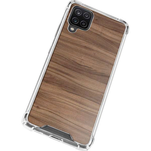 Natural Walnut Wood Galaxy A12 Clear Case