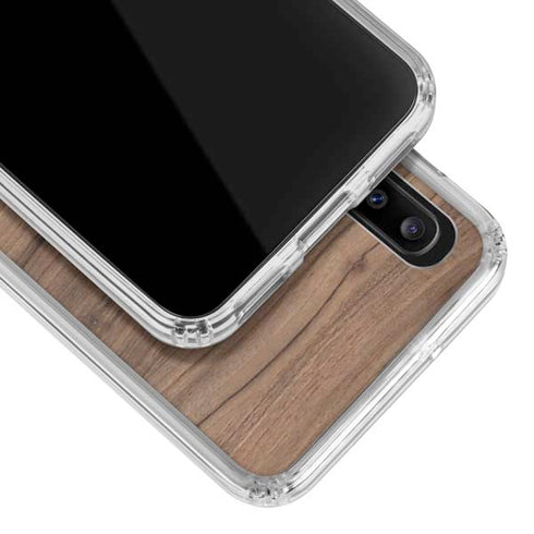 Natural Walnut Wood Galaxy A20 Clear Case