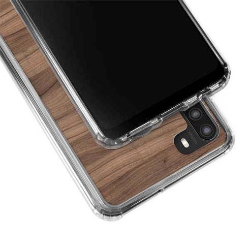Natural Walnut Wood Galaxy A21 Clear Case