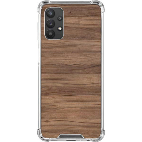 Natural Walnut Wood Galaxy A32 5G Clear Case