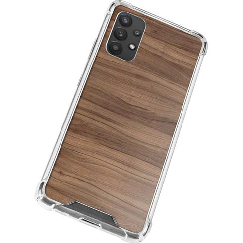 Natural Walnut Wood Galaxy A32 5G Clear Case