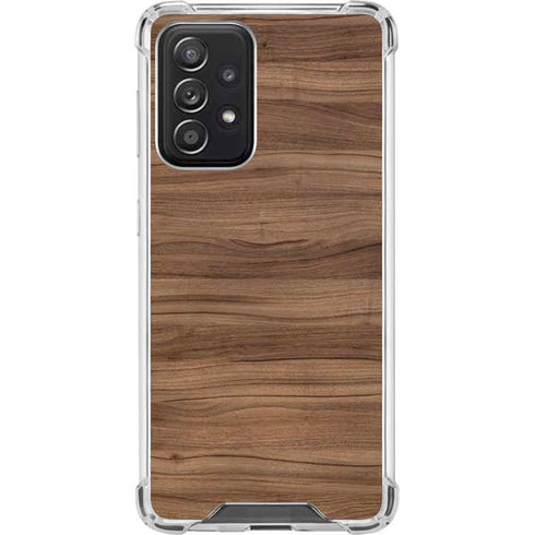 Natural Walnut Wood Galaxy A52 5G Clear Case