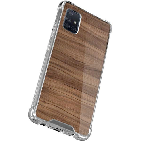 Natural Walnut Wood Galaxy A71 5G Clear Case