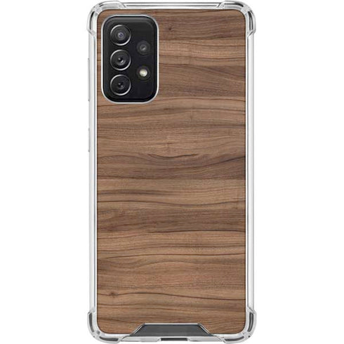 Natural Walnut Wood Galaxy A72 5G Clear Case
