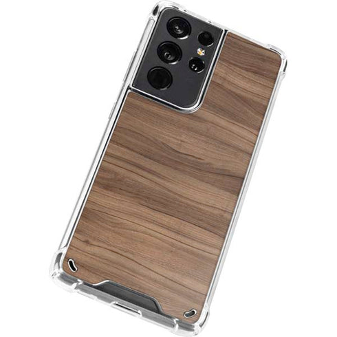 Natural Walnut Wood Galaxy S21 Ultra 5G Clear Case