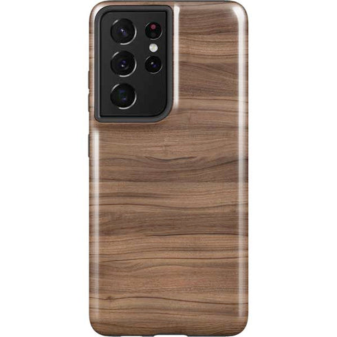 Natural Walnut Wood Galaxy S21 Ultra 5G Pro Case