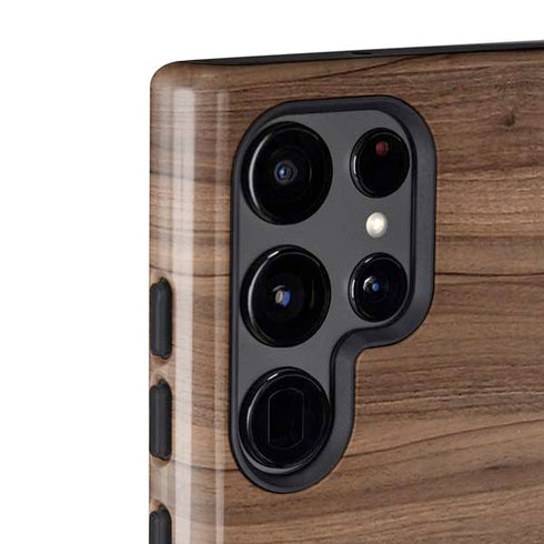Natural Walnut Wood Galaxy S22 Ultra Pro Case